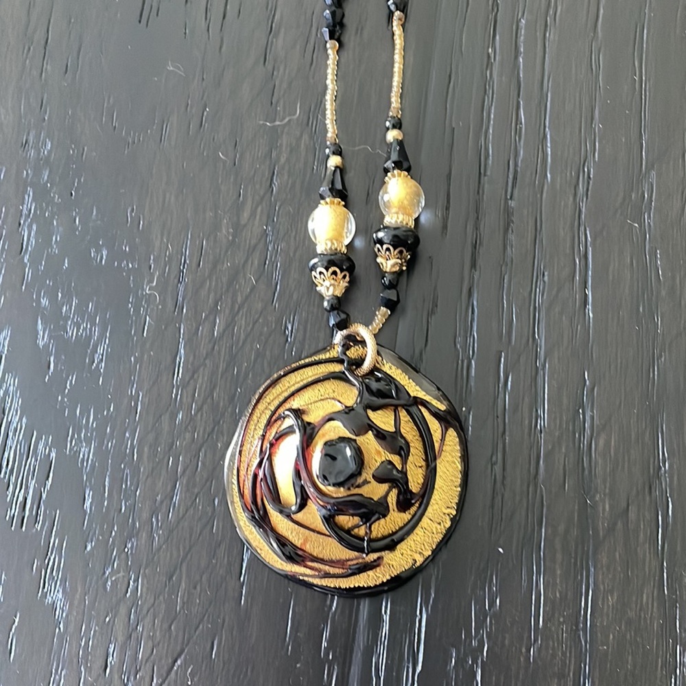 Unique decorated shell beaded necklace